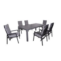 GARTEN-SITZGRUPPE Enya 7-teilig Gartenmöbel-Set - Schwarz, Kunststoff - DELUKE