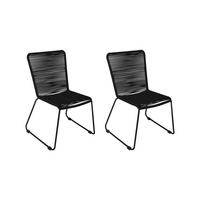 GARTENSTUHL 2ER-SET ISRA - Schwarz, Textil/Metall (58/88/55cm) - SAM