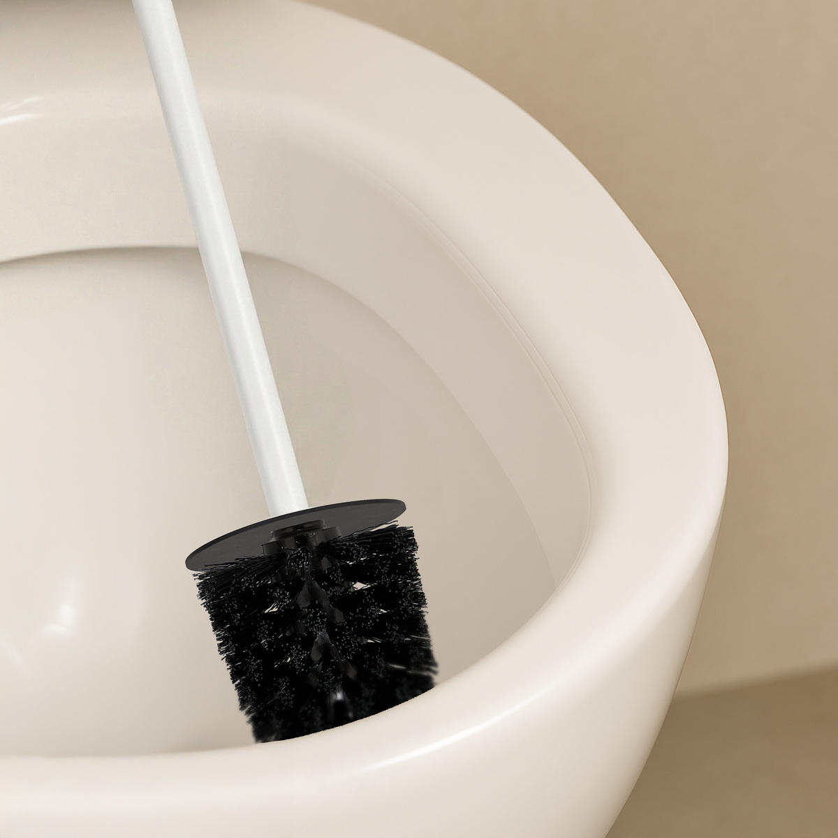 TOALETNÍ štětka - bílá, kov/plast (9/38.5/10cm) - Relaxdays