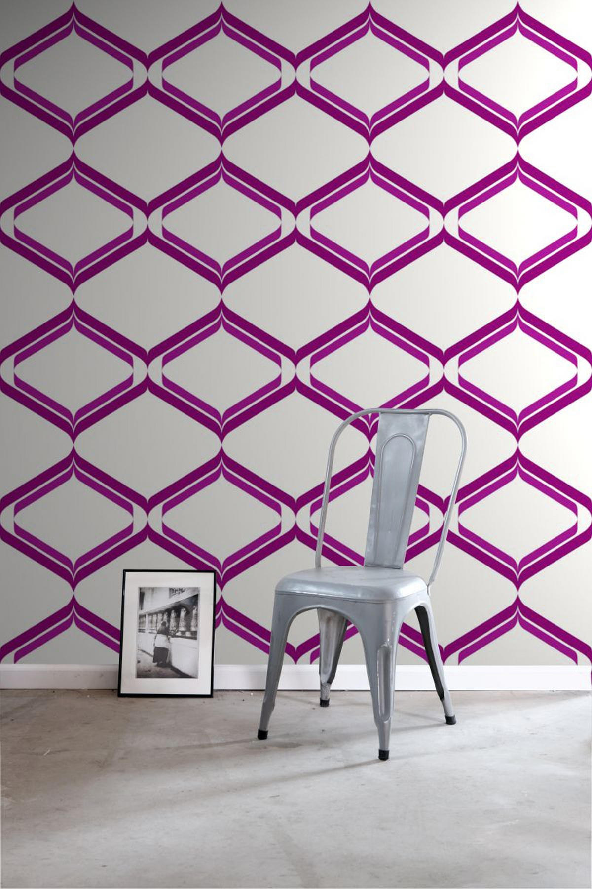 TAPETE Retro-Ornamente 53 cm x 10.05 m - Pink, Papier (53/1000cm) - ESTAhome