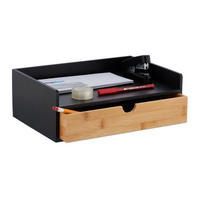 SCHREIBTISCH-ORGANIZER - Schwarz, Holz/Holzwerkstoff (22/32/11cm) - Relaxdays