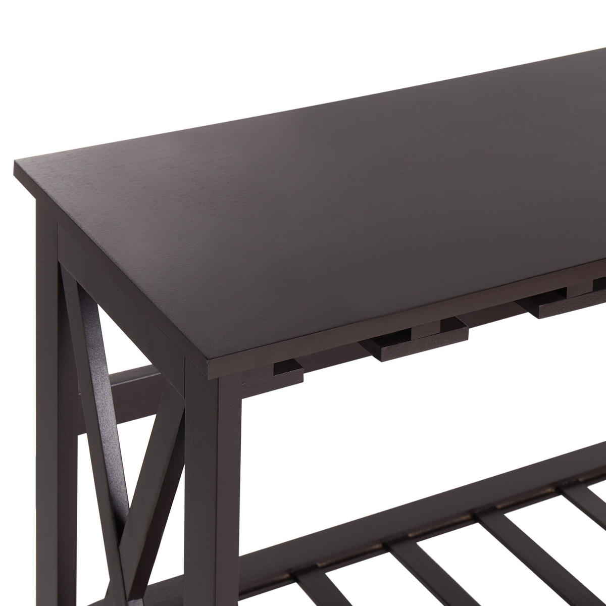 WEINREGAL Schwarz Rothesay - Schwarz, Holzwerkstoff (73/90/29cm) - Beliani