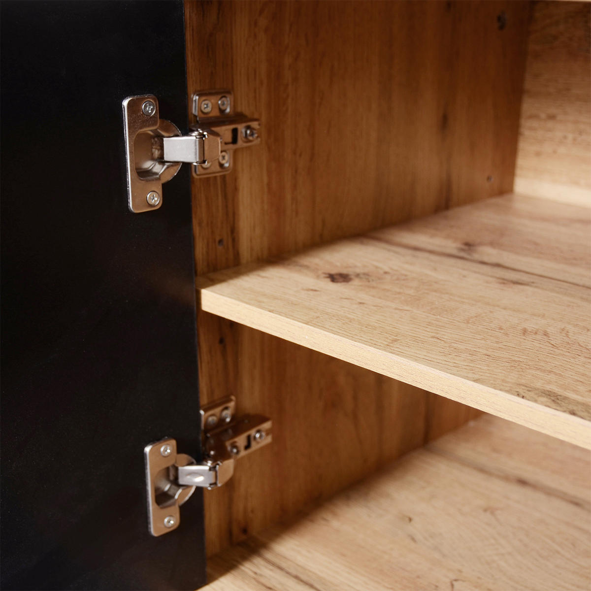 GARDEROBEN-SET mit 4 Kleiderhaken, Spiegel, Schuhschrank, Flurbank - Schwarz, Holz (38.5/190/104cm) - Meubles Cosy