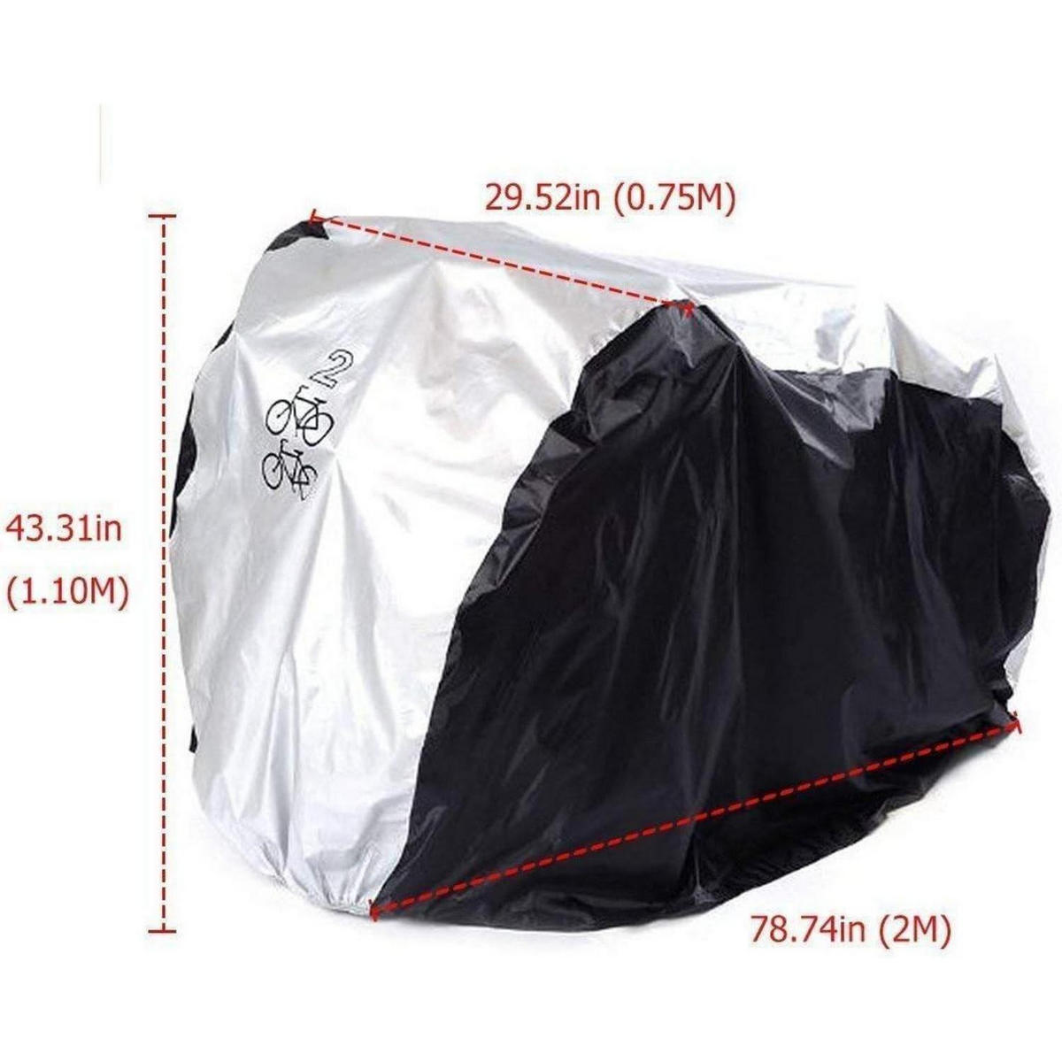 FAHRRADABDECKUNG für 2 Fahrräder wasserdicht 200 x 75 x 110 cm - Multicolor, Kunststoff (75/110/200cm)