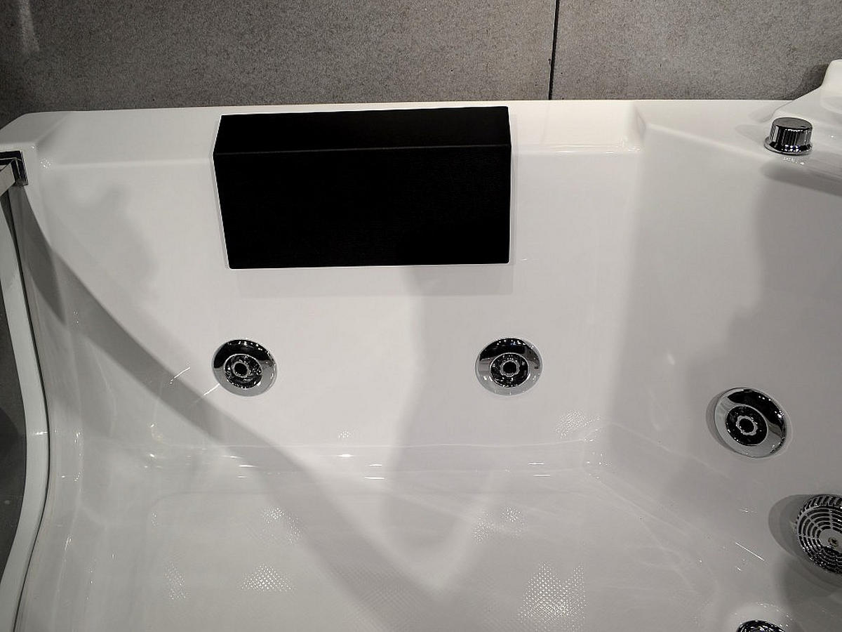 WHIRLPOOLBADEWANNE - 2 Personen - glas - weiß Evelina - Weiß, Glas/Kunststoff (138/59/138cm) - Vente-Unique
