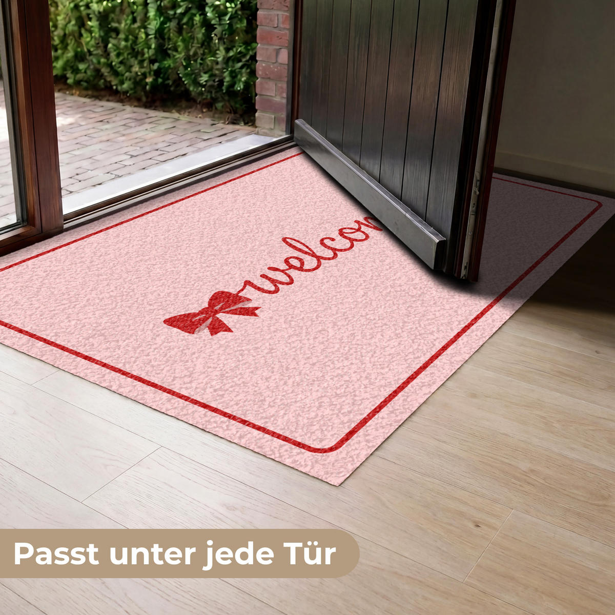 ROHOŽKA Vítejte - mašle - růžová 120x80 cm - růžová, textil/umělá hmota (120/0.4cm) - MuchoWow