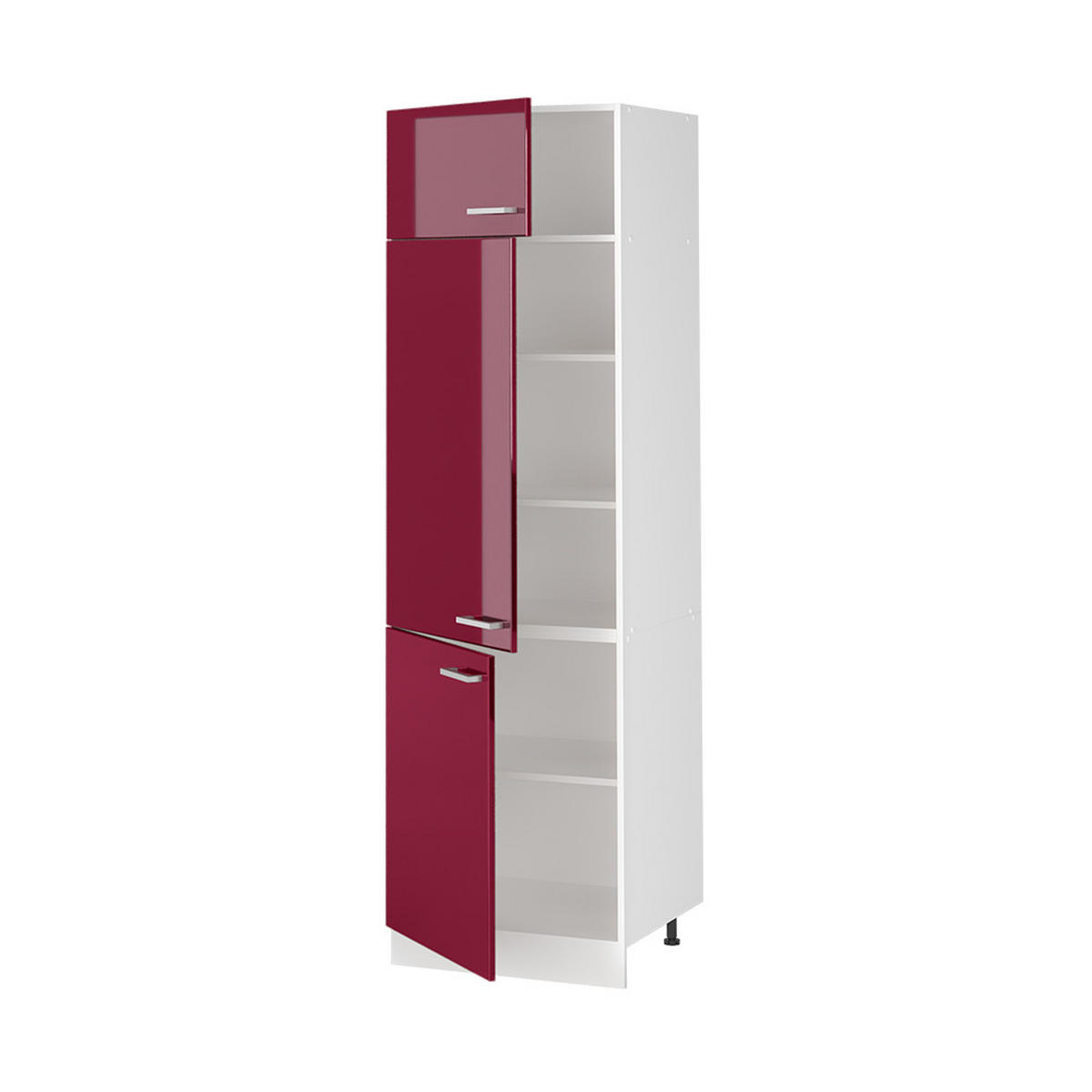 DULAP ÎNALT R-Line, Roșu lucios ridicat/Alb, 60 cm - alb/roșu, compozit lemnos (60/206.8/57.2cm) - Vicco