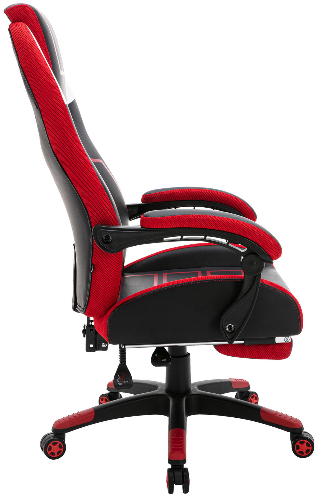 BÜROSTUHL Nexil Kunstleder schwarz/rot - Schwarz, Metall (69/127/70.5cm) - TPFLiving
