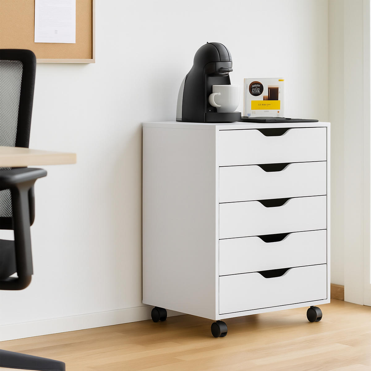 ROLLCONTAINER - Multicolor/Schwarz, Holzwerkstoff/Kunststoff (48/66.5/39.5cm) - Relaxdays