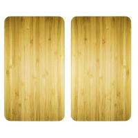 GLASSCHUTZPLATTEN für Herd - 2 Stück Holzholz Look 52/30/0,5 cm - Braun, Glas (30/0.5/52cm) - Wenko