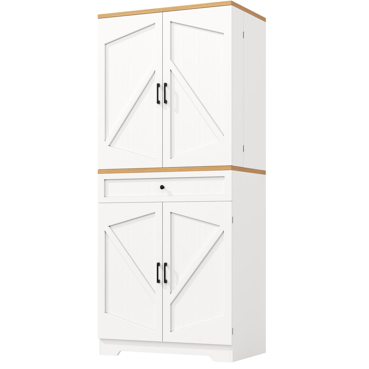 KÜCHENSCHRANK mit Schubladen 80x40x180 cm Weiß - Weiß, Holzwerkstoff (40/180/80cm) - Meubliv
