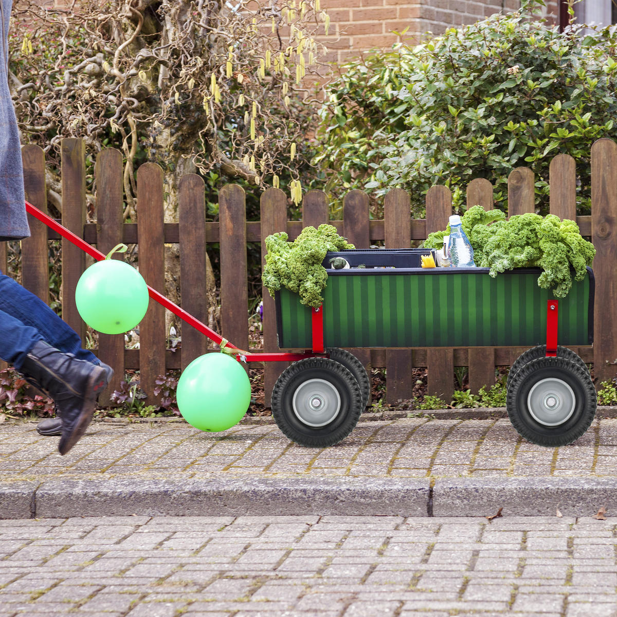 2xSCHUBKARRENRAD - Multicolor, Kunststoff/Metall (22/22/6.5cm) - Relaxdays