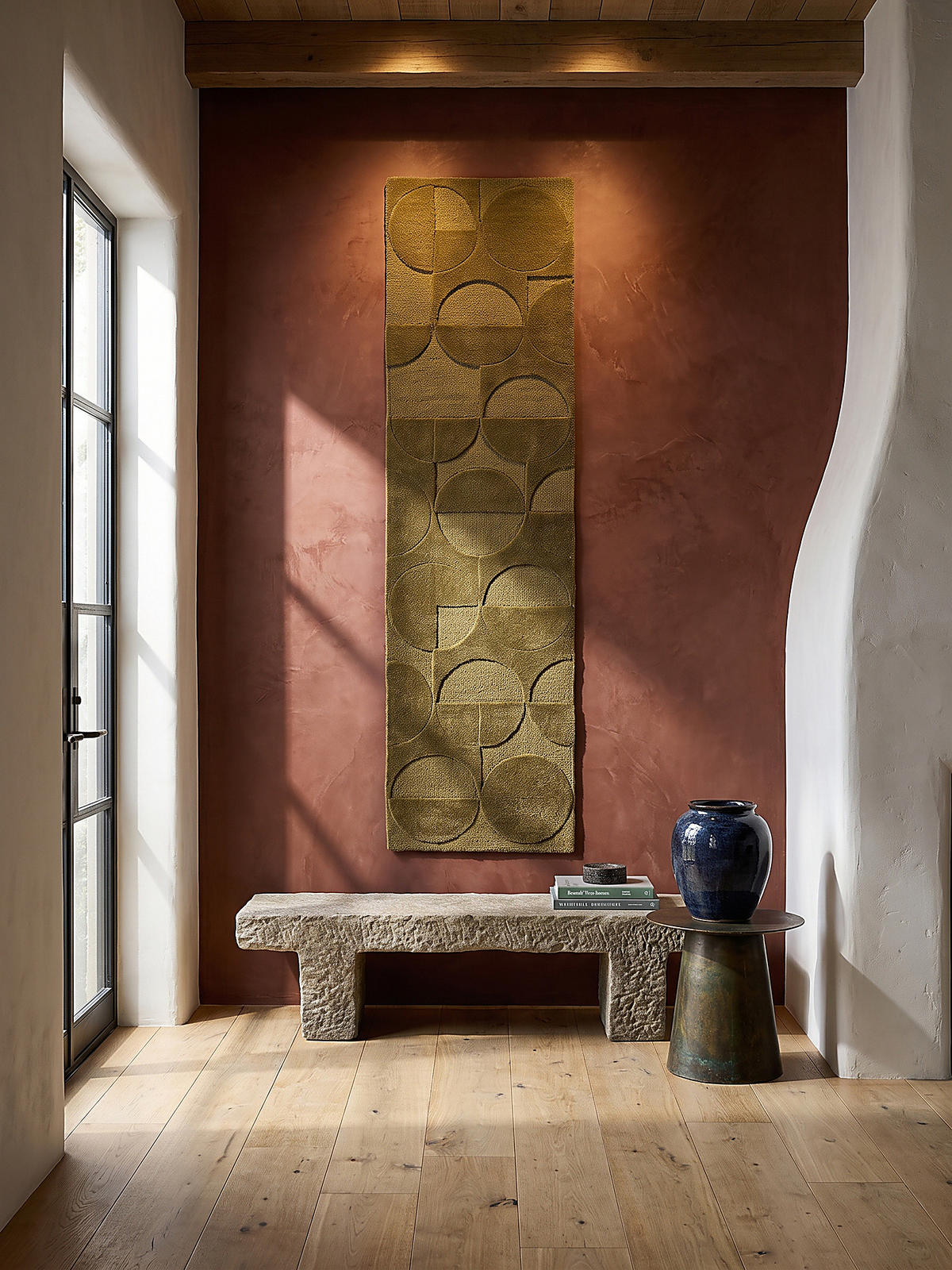 TEPPICHLÄUFER handgetuftet DEBEN, Kreis-Geometrie, Olivgrün, 60 x 230 cm - Grün, Textil (60/230cm) - KADIMA DESIGN