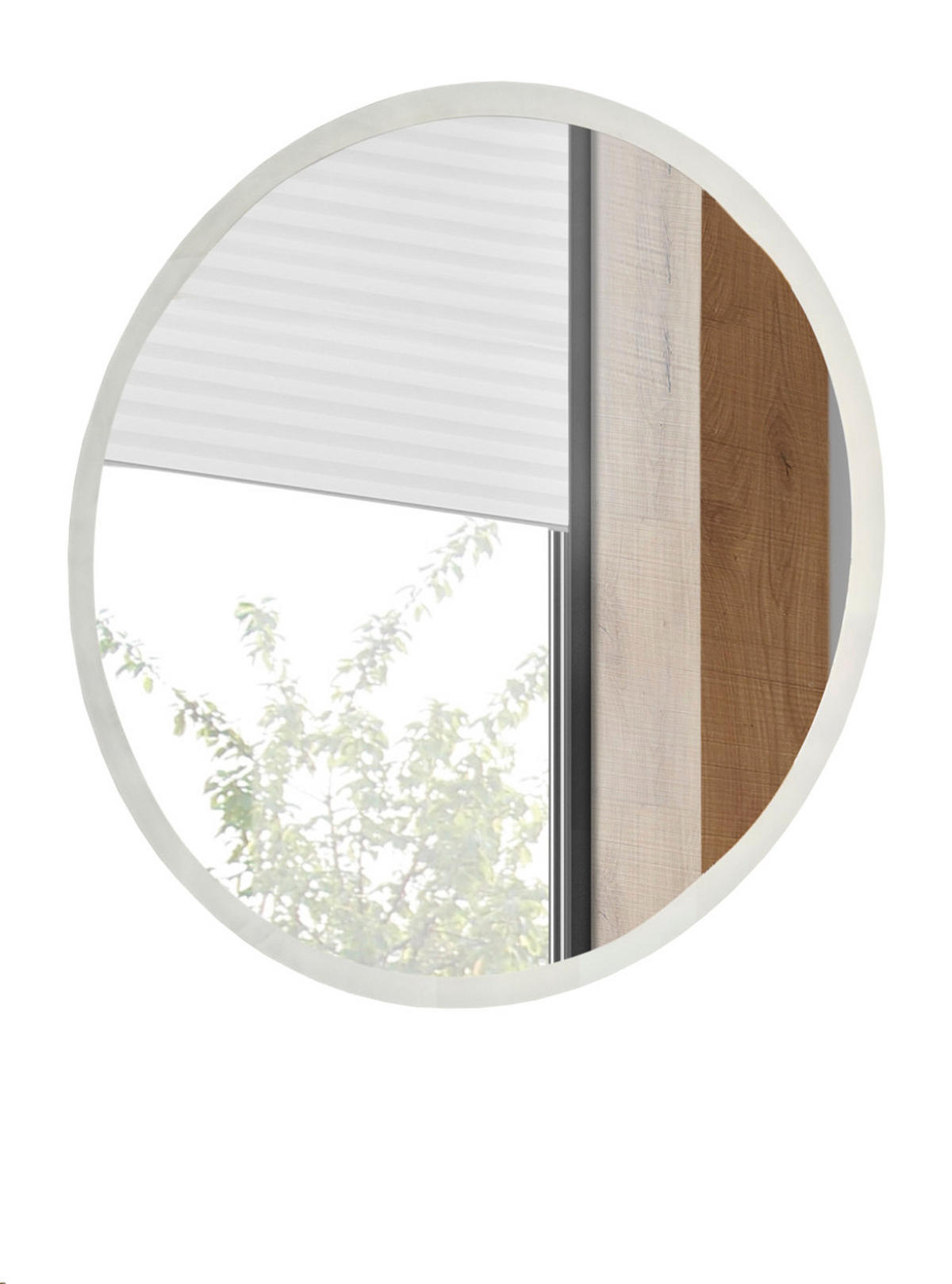 BADSPIEGEL mit LED Beleuchtung und Touchschalter, Badezimmer Spiegel rund 80 cm - Weiß, Glas (80/80/3cm) - Furn.Design