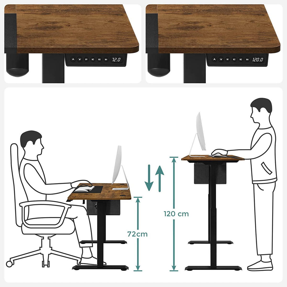SCHREIBTISCH COMPUTERTISCH - Braun, Holzwerkstoff (140/60/120cm) - Hansiro