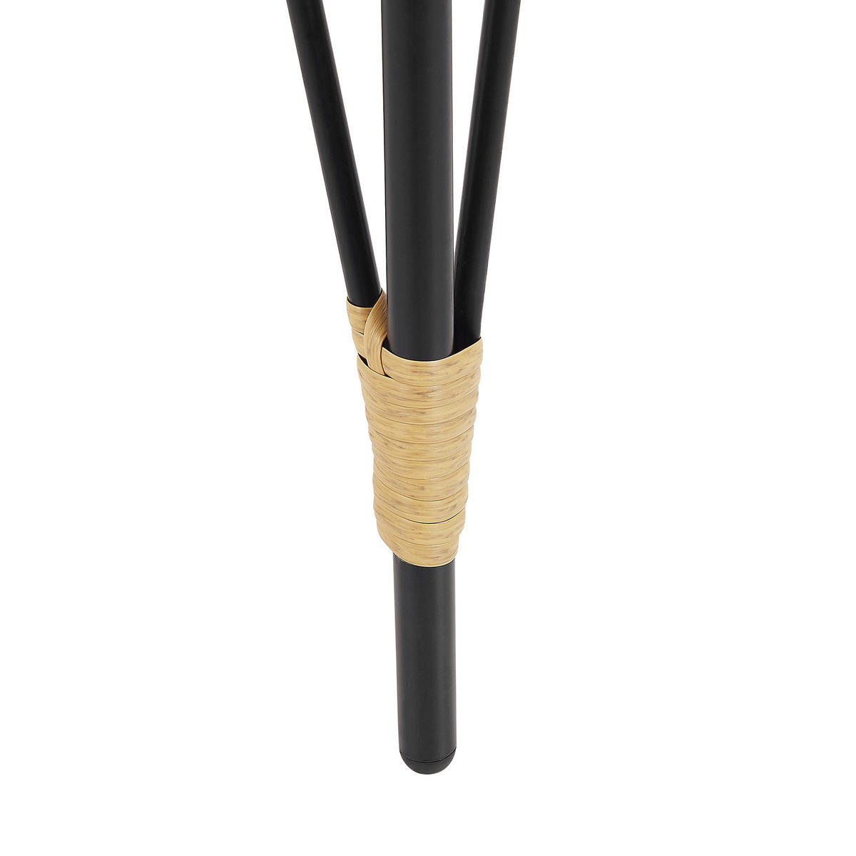 BALKONSET 2-Sitzer Rattan natürlich Auflagen schwarz Pellaro - Beige/Schwarz, Kunststoff/Textil - Beliani