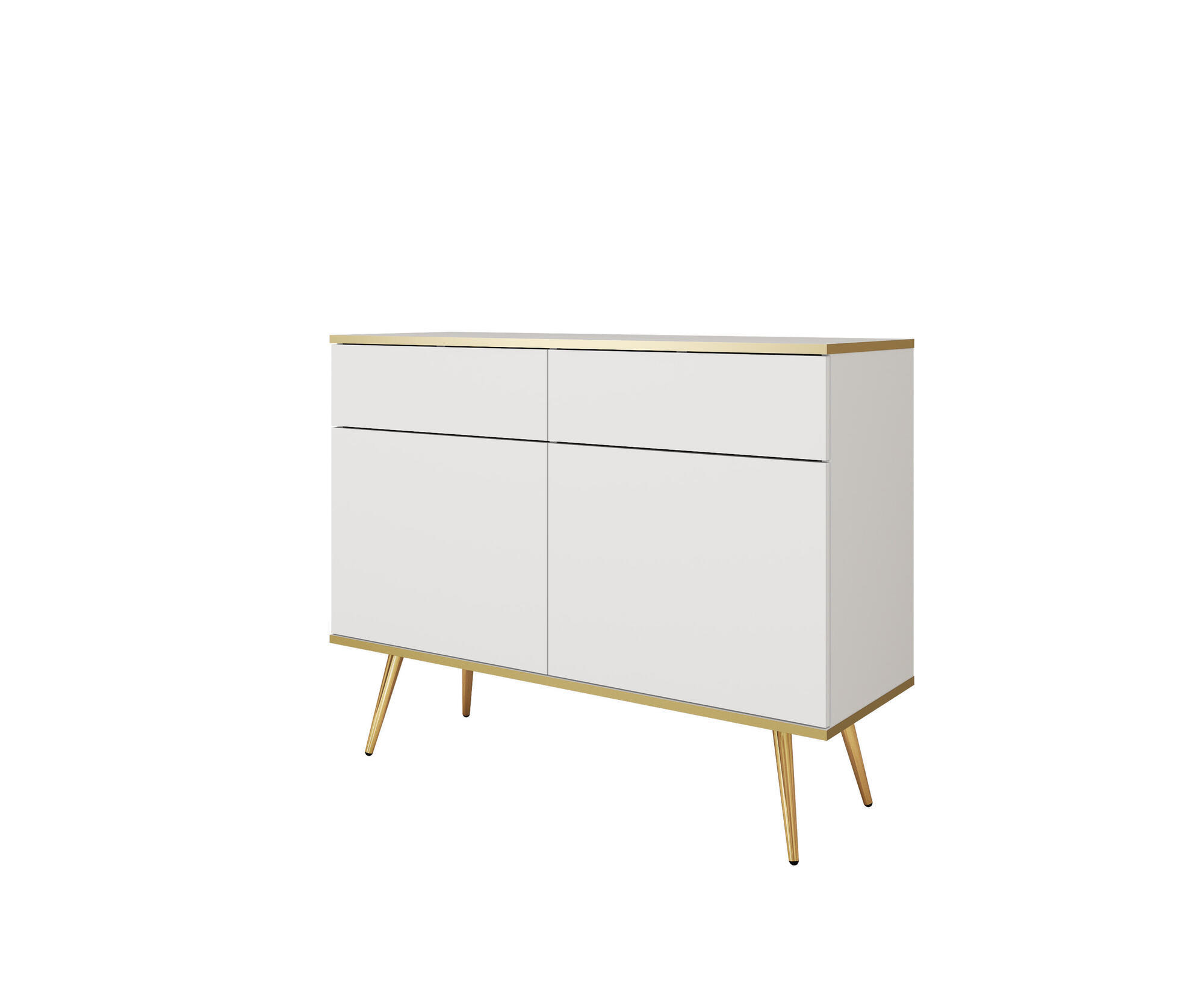SIDEBOARD ORO Weiß 107x39x85 cm - Weiß, Holzwerkstoff (107/85/39cm) - FURNLUX