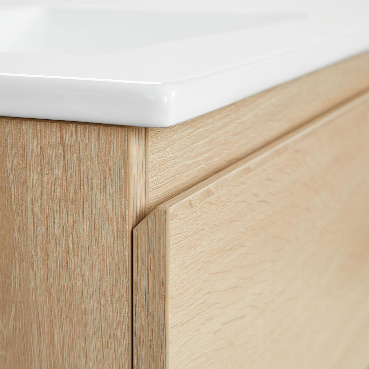 WASCHTISCHKOMBI 60 cm Eiche - Eichefarben, Holz/Keramik (61/54/47cm) - Homestyle4u