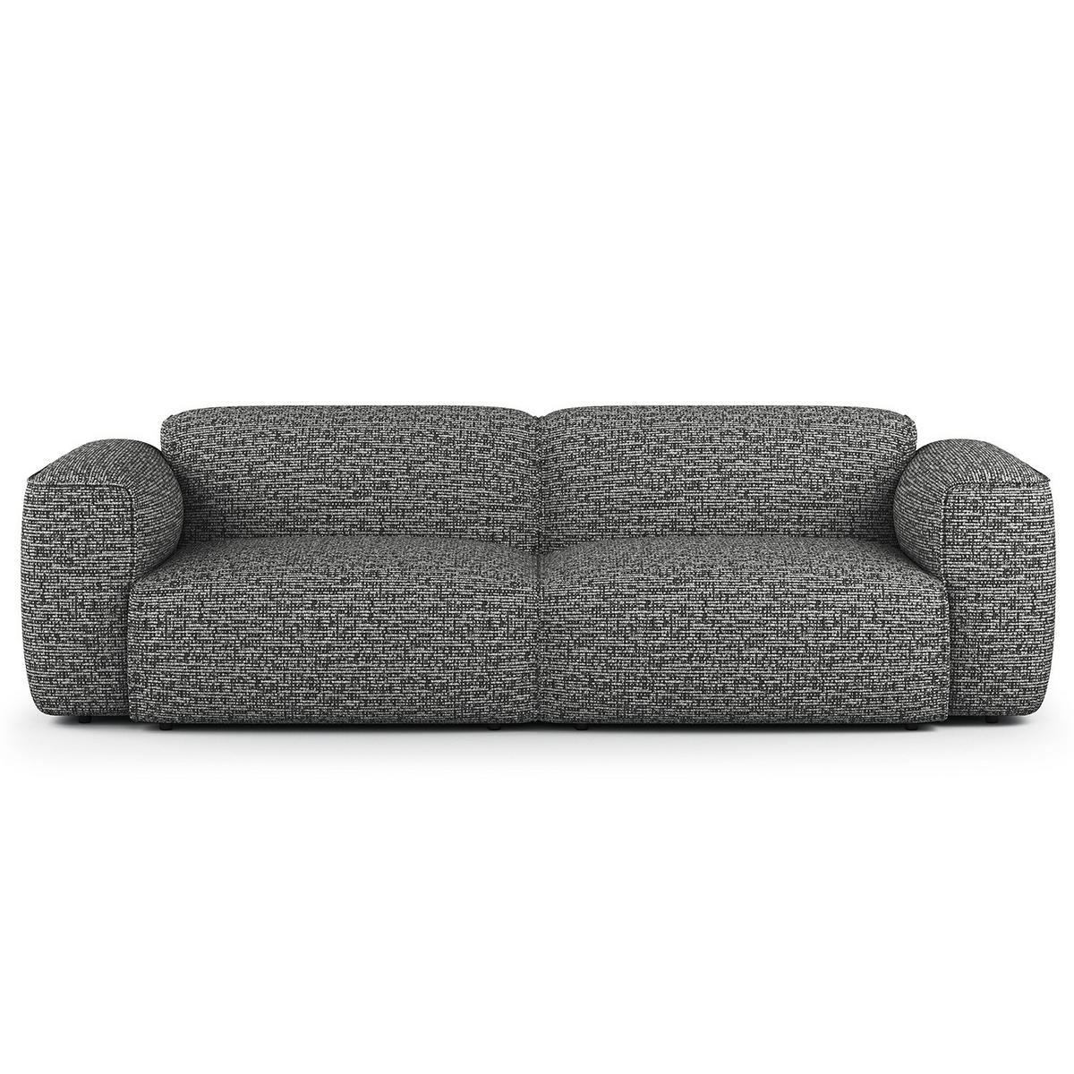 3-SITZER SOFA - Schwarz/Grau, Kunststoff/Textil (251/71/102cm) - home24