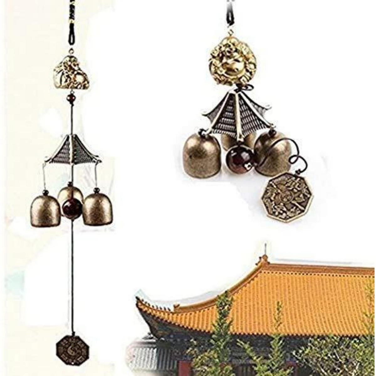 WINDSPIEL Elefantenfisch Feng Shui 40 cm - Bronzefarben, Metall (40/6/2.8cm)