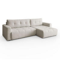 ECKSOFA VIENNA Stil Bettkasten und Funktionalität Bouclé Ecru Rechts - Ecru, Holz (261/143cm) - Kaiser Möbel