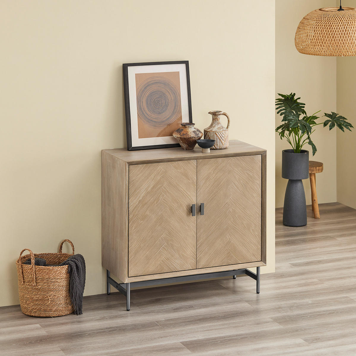 SIDEBOARD Natur - Naturfarben, Holzwerkstoff (90/86.7/40cm) - SoBuy
