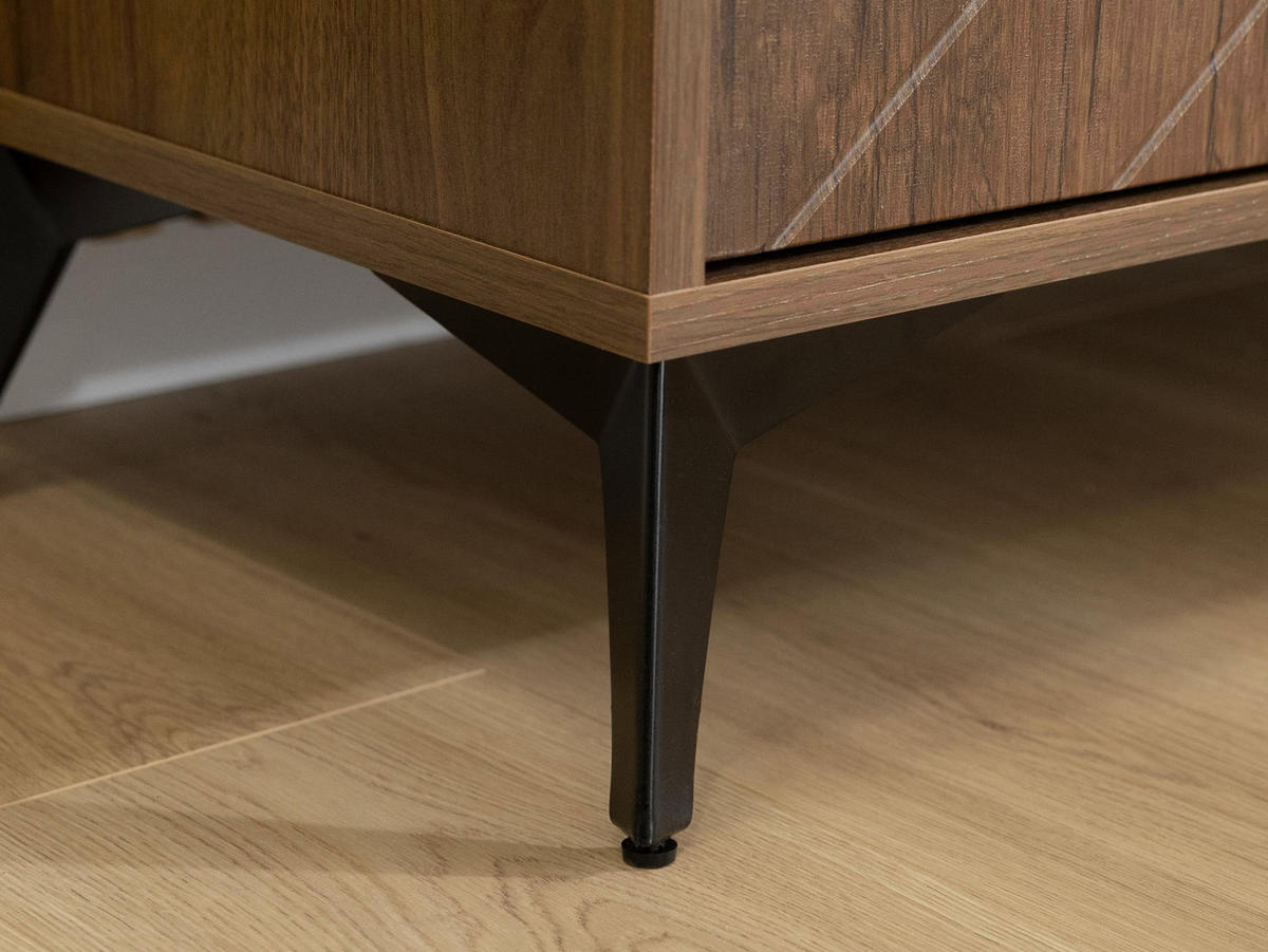 KOMMODE Xylix Bis 1D3SZ - Nussbaumfarben/Schwarz, Holzwerkstoff/Metall (154/80/40cm) - MIRJAN24