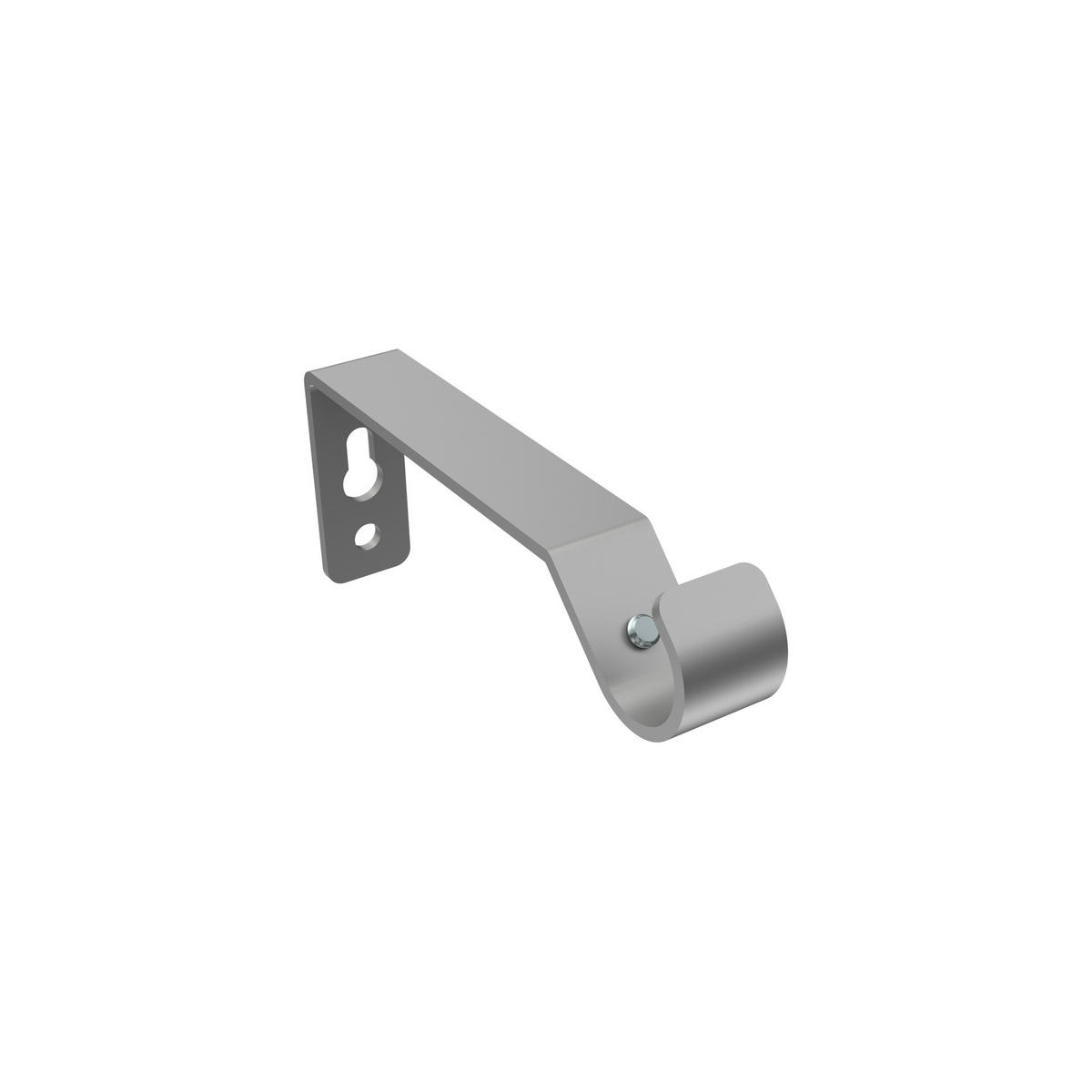 TRÄGER FÜR GARDINENSTANGEN 16 mm Ø, Hera 1-läufig, Silbergrau - Alufarben, Metall (10/5.2/1.6cm) - INTERDECO