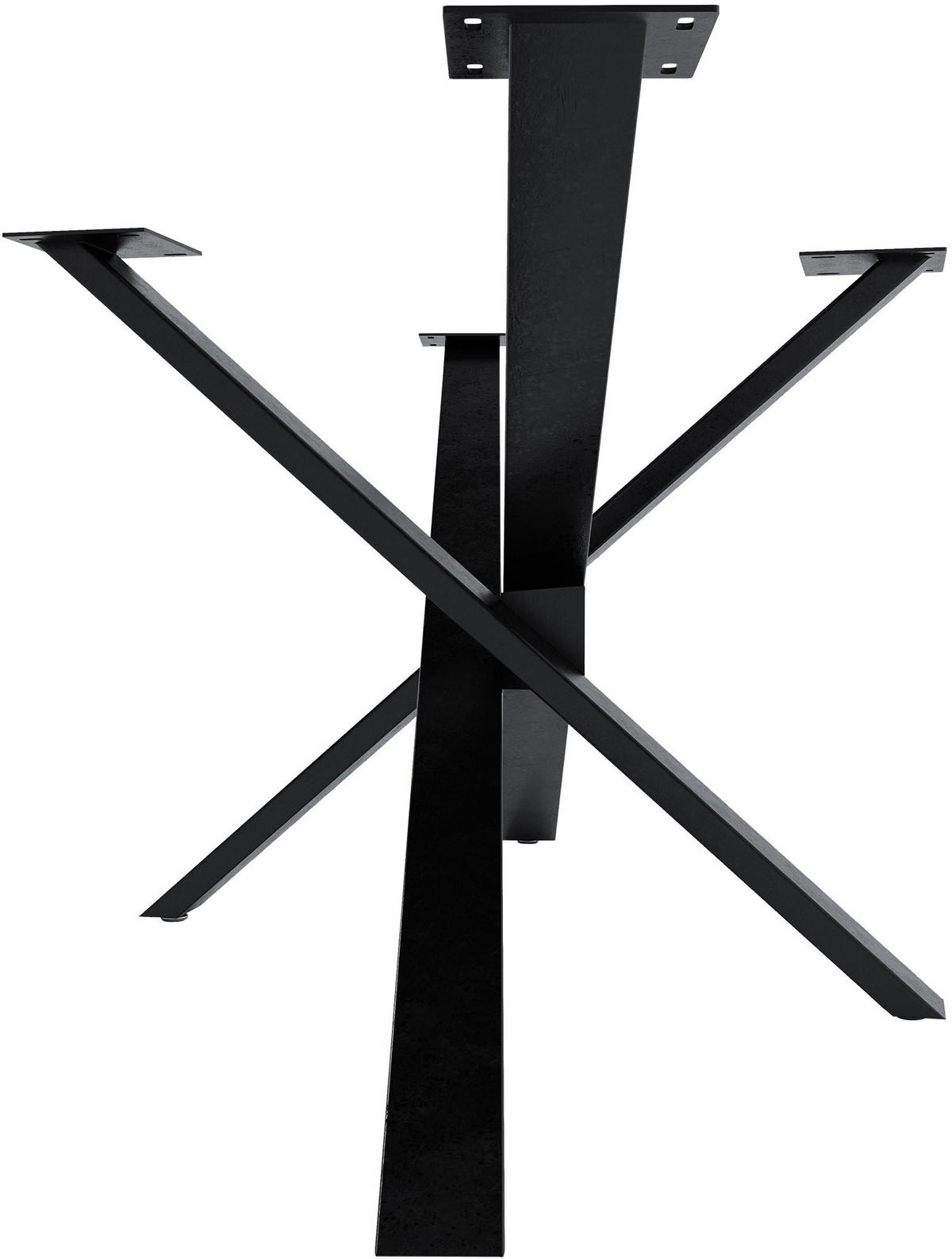 TISCHBEIN eckig 180/80/72 cm Metall industrial schwarz - Schwarz, Metall (180/72/80cm) - CLP