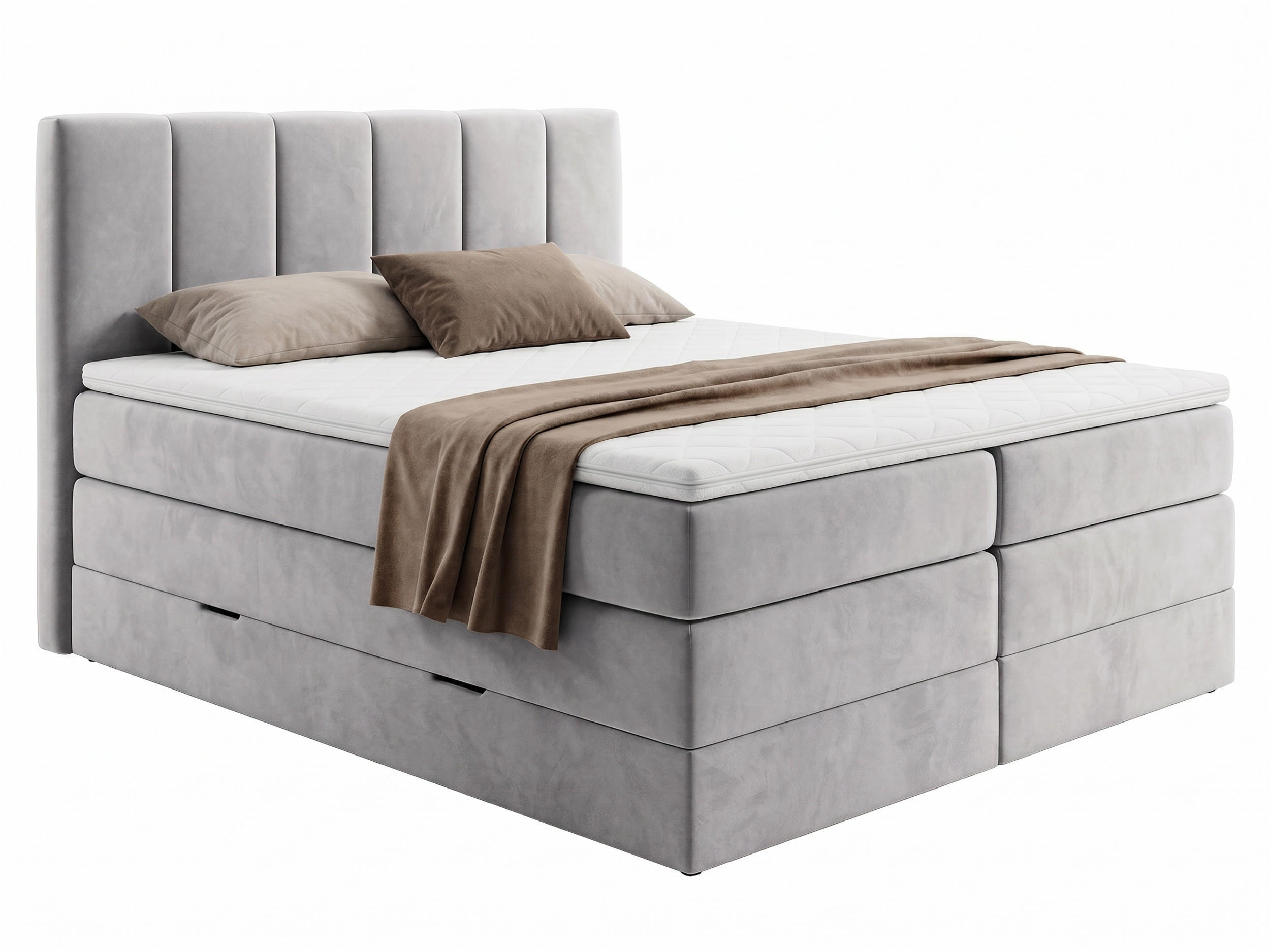 BOXSPRINGBETT Star Max - 160x200 - grau (Paros 05) - Schwarz/Grau, Holz/Holzwerkstoff (160/200cm) - Sofnet