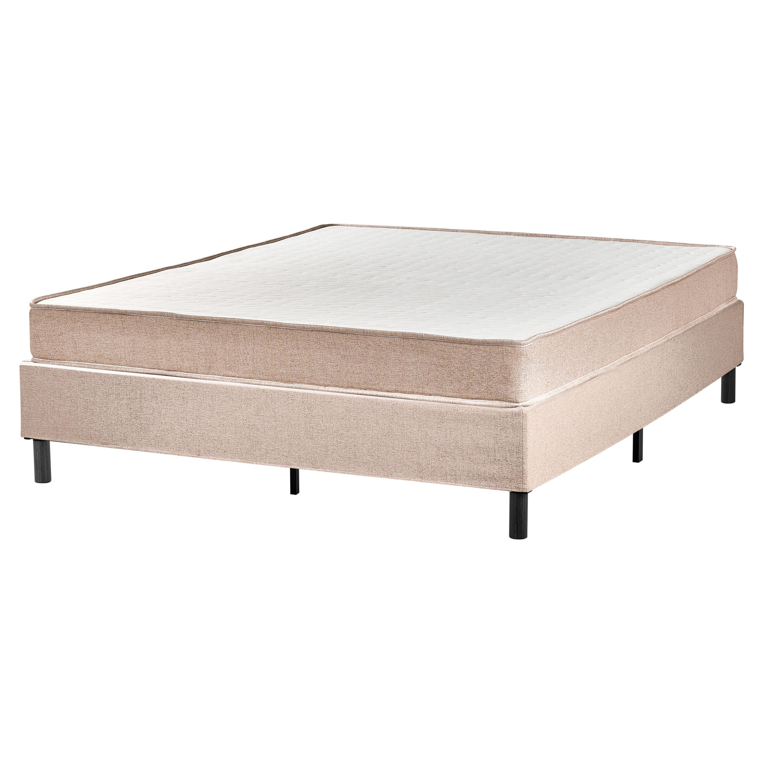 BOXSPRINGBETT 160/200 cm Beige Countess - Beige/Braun, Textil (160/200cm) - Beliani