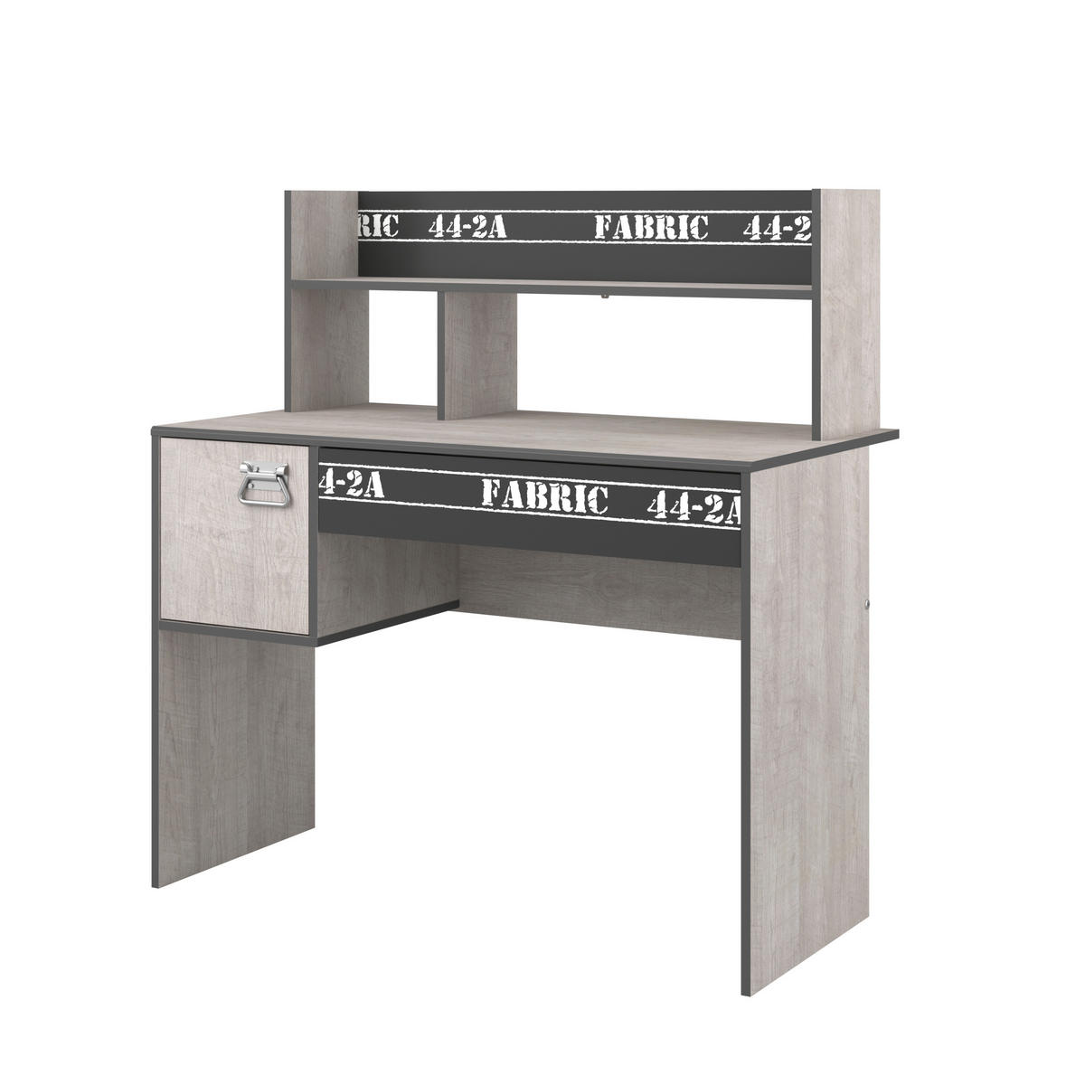 JUGENDZIMMER Fabric 12 in Esche und Grau 5 teilig - Braun, Holzwerkstoff (120/200/80cm)