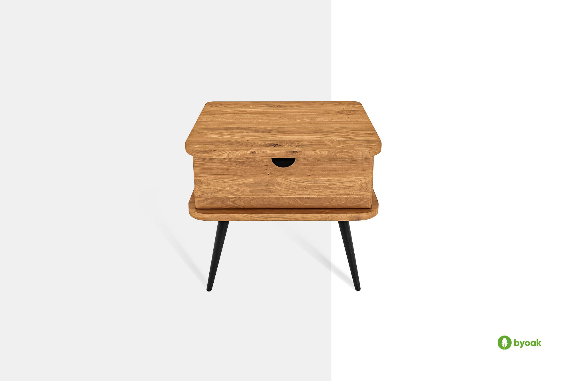 NACHTTISCH LINA - Wildeiche, Holz (50/42/41cm) - byoak