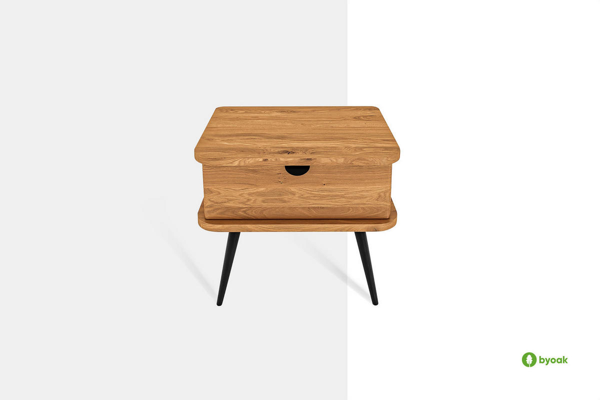 NACHTTISCH LINA - Wildeiche, Holz (50/42/41cm) - byoak