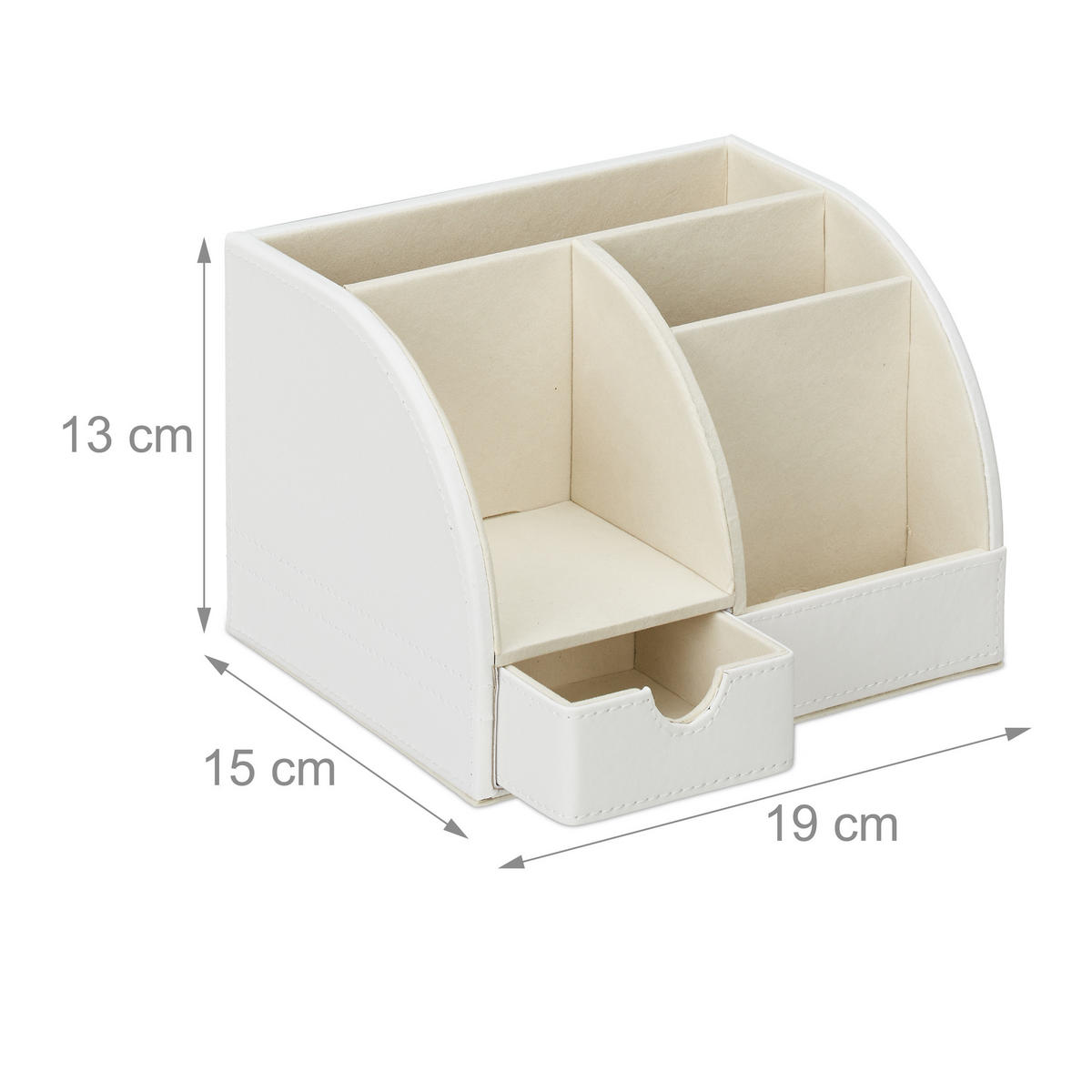 SCHREIBTISCHORGANIZER - Weiß, Wellpappe/Kunststoff (15/19/13cm) - Relaxdays