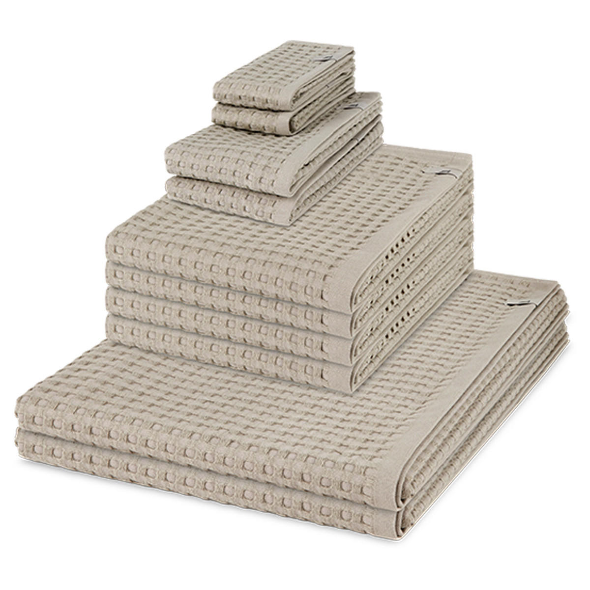 FROTTIERSET Piquee 8-teilig - Beige, Textil (50/100cm) - MÖVE