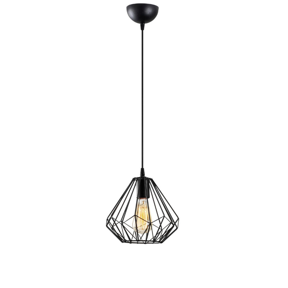 HÄNGELEUCHTE lea farbe schwarz 40w - Schwarz, Metall (23/117/23cm) - Concept Usine