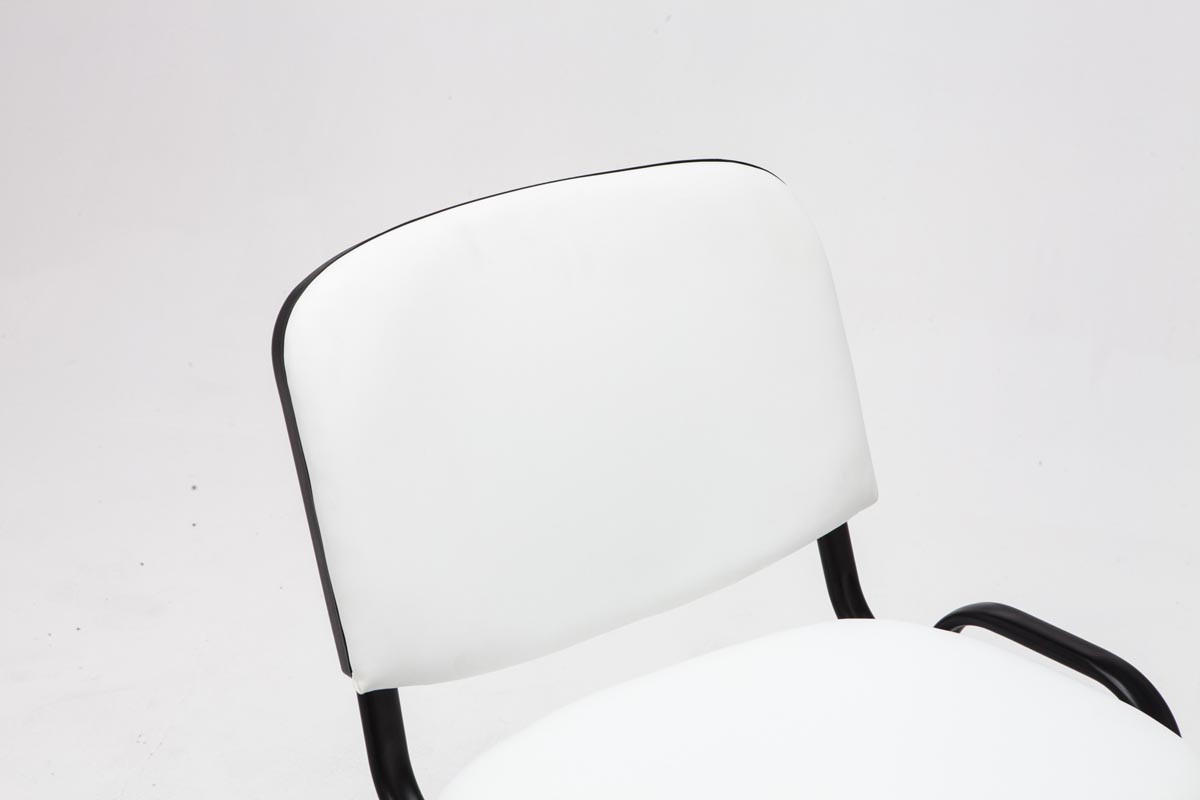 BESUCHERSTUHL Keen, Kunstleder mit Gestell Schwarz / Bezug Weiß - Schwarz/Weiß, Textil/Metall (54/79/48cm) - TPFLiving