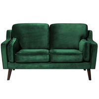 2-SITZER-SOFA Samtstoff Grün Lokka - Hellgrün, Textil (150/85/83cm) - Beliani
