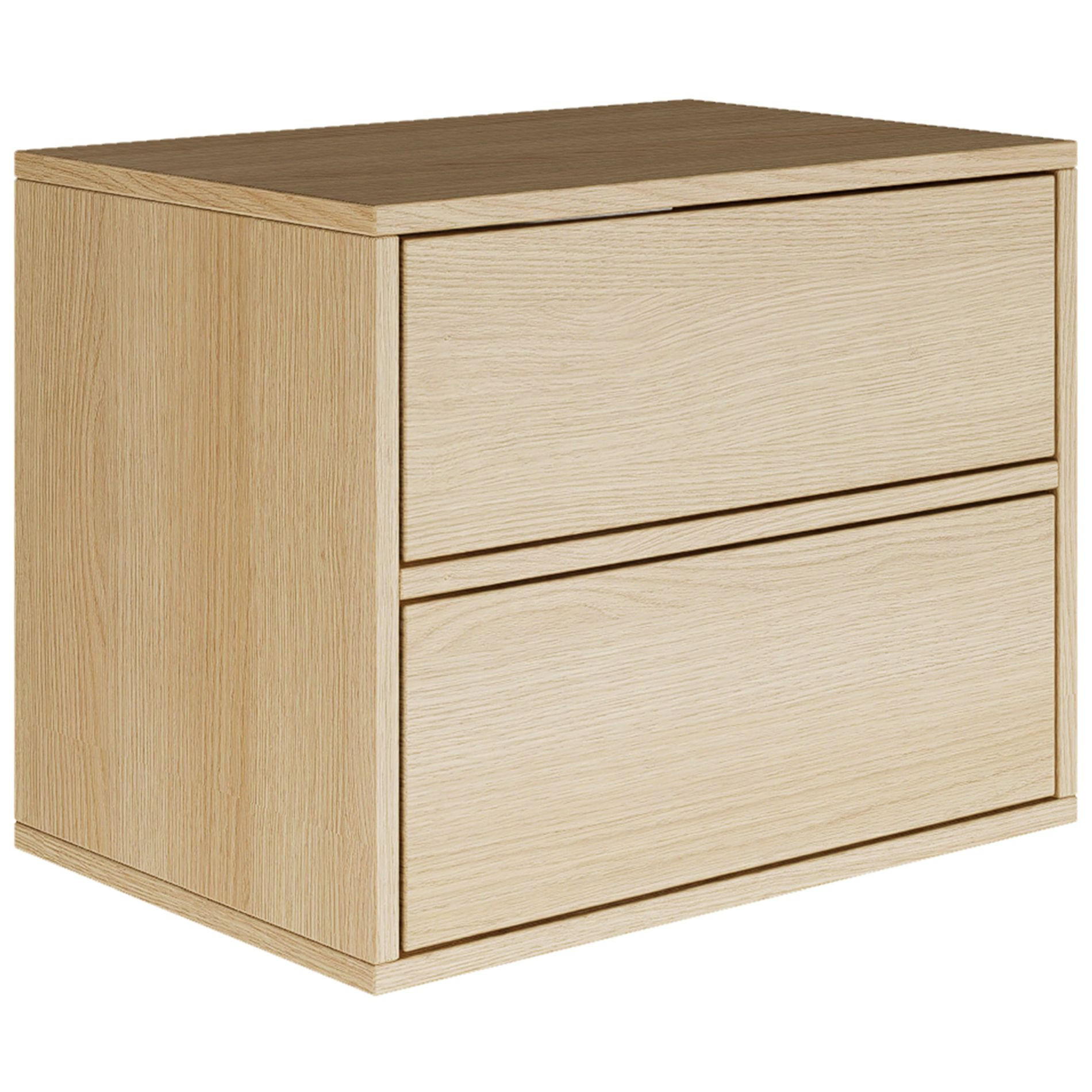 NACHTTISCH hängend Framme Eiche Holzoptik mit 2 Schubladen, 50 cm - Beige, Holzwerkstoff (50/40/36cm) - Selsey