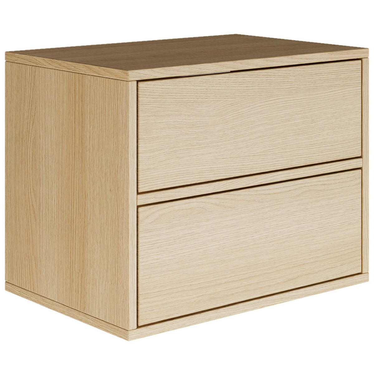 NACHTTISCH hängend Framme Eiche Holzoptik mit 2 Schubladen, 50 cm - Beige, Holzwerkstoff (50/40/36cm) - Selsey