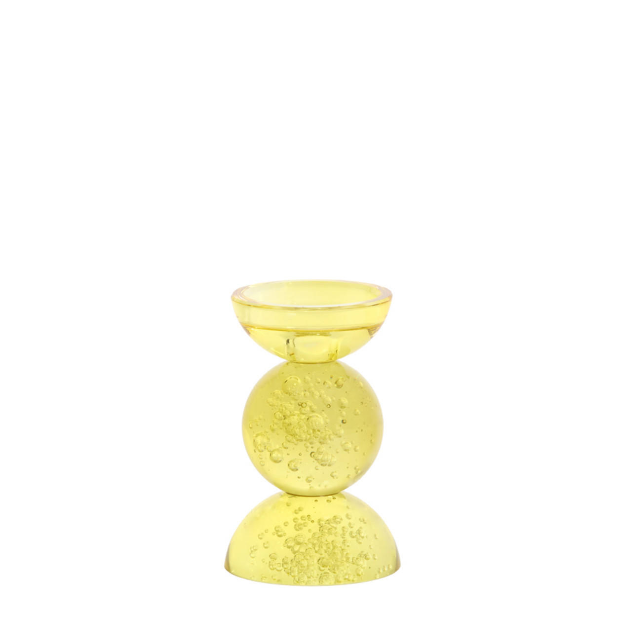 KERZENSTÄNDER Itinga - Gelb - 9.5/9.5/15.5 cm - Gelb, Glas (9.5/15.5/9.5cm) - Light & Living