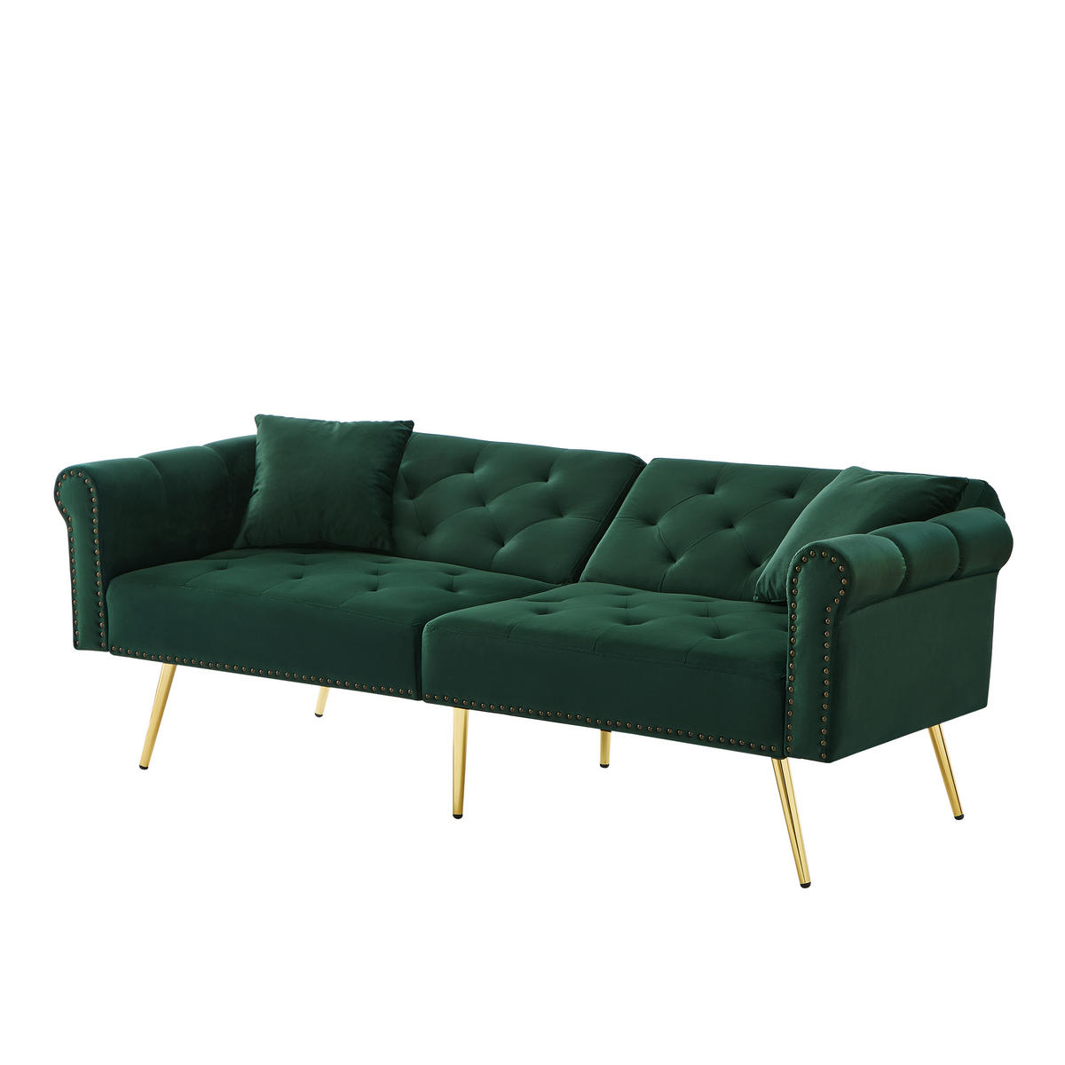 SCHLAFSOFA DE-35351 3-fach verstellbar Grün - Grün, Metall (75/70/173cm) - ComfortXL