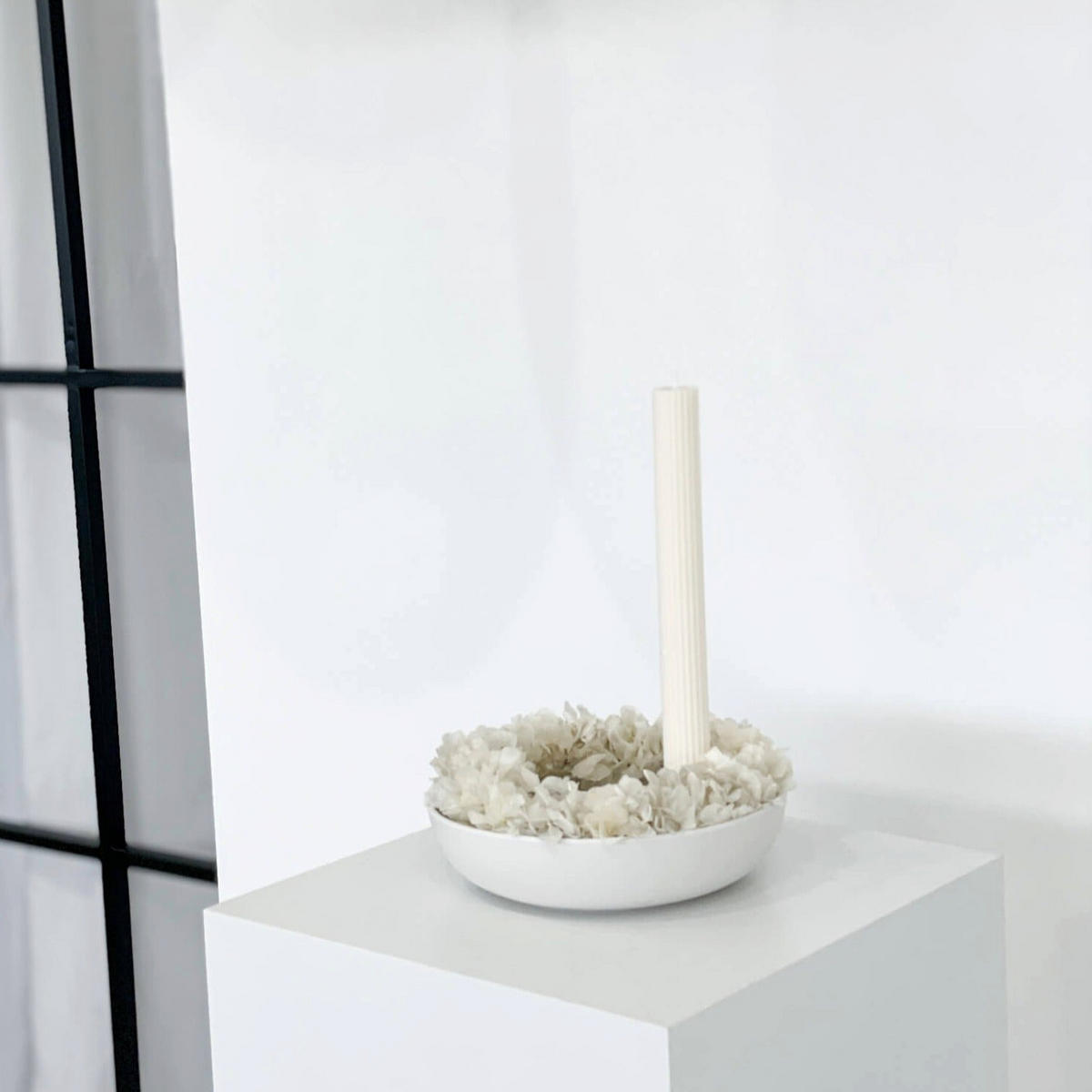 TROCKENBLUMENKRANZ Hortensien klein - weiß / 20 cm - Weiß, Naturmaterialien (20cm) - Lykke & You