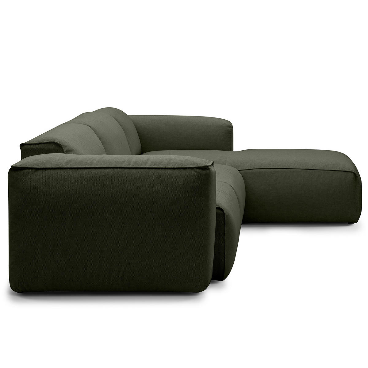 3-SITZER ECKSOFA mit Longchair - Schwarz/Grau, Kunststoff/Textil (284/173cm) - home24