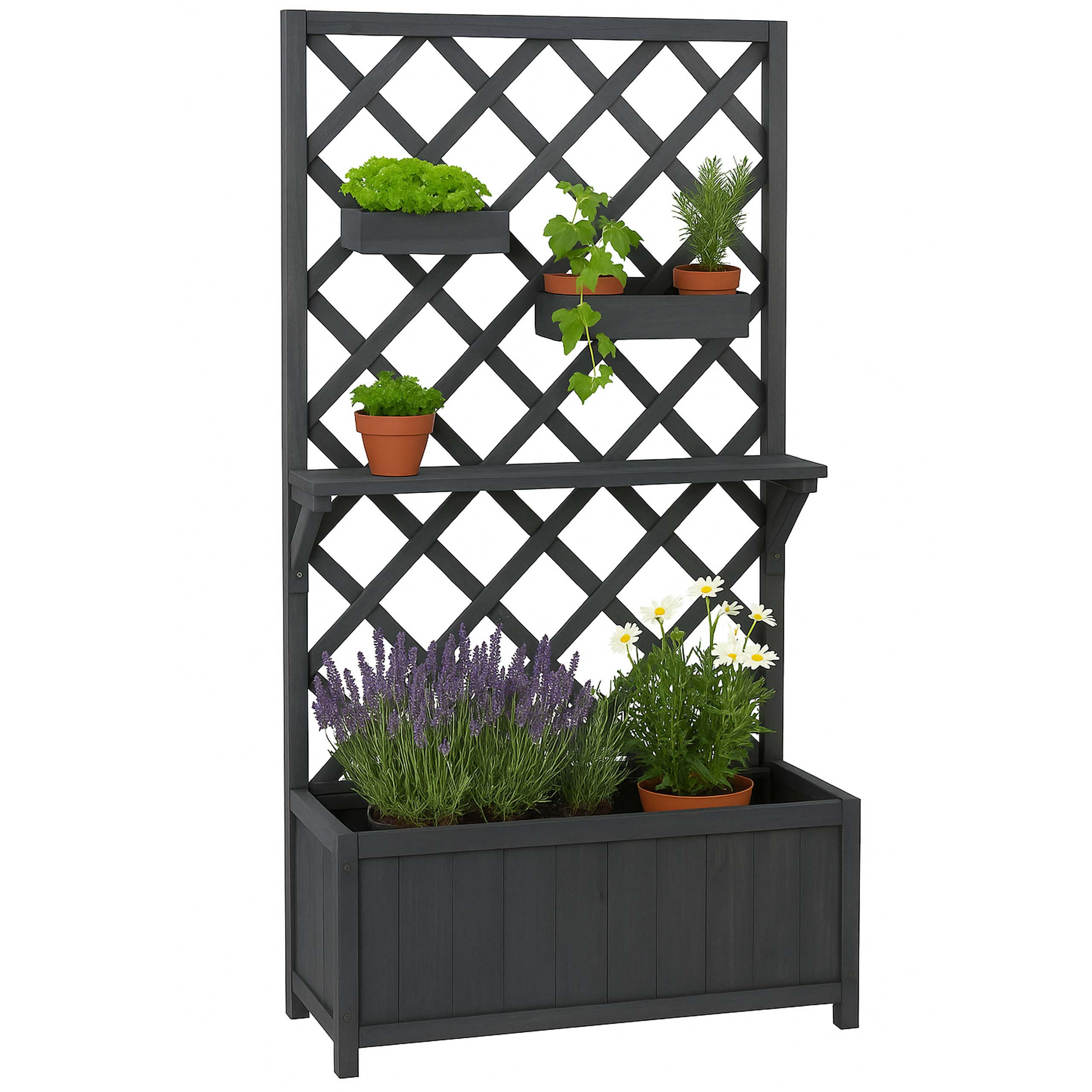 HOCHBEET 135x70x30cm Anthrazit-Grau - Grau, Holz (70/135/30cm) - PROREGAL