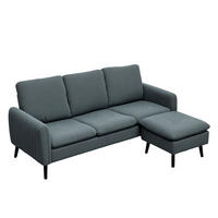 ECKSOFA Dunkelgrau 196.0/140.0/88.0 cm - Dunkelgrau, Textil (140/196cm)