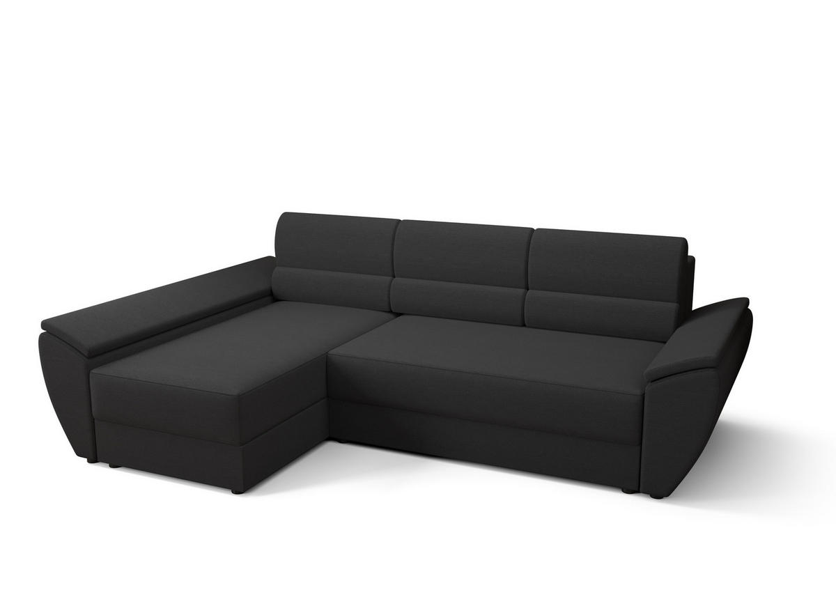 ECKSOFA L REBI L3 Rainbow 27 Links mit Schlaffunktion, Grau - Grau, Textil (251/140cm)