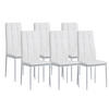 STUHL RIMINI Lederimitat Metallbeine 6er Set Weiss - Weiß, Kunststoff/Metall (41/97/38cm) - Albatros