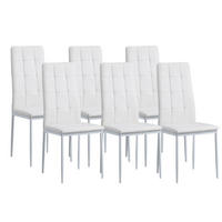 STUHL RIMINI Lederimitat Metallbeine 6er Set Weiss - Weiß, Kunststoff/Metall (41/97/38cm) - Albatros
